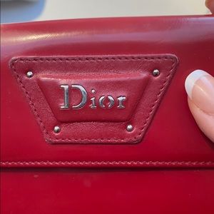 Christian Dior red leather wallet